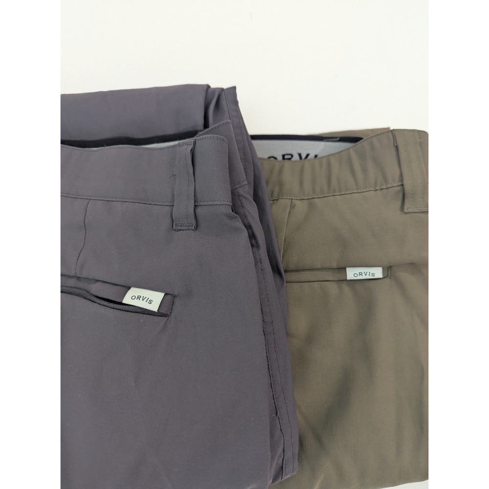 Orvis X2 Pants Mens 38x32 Gray Green Tech Water Resistant Stretch Cargo Straight